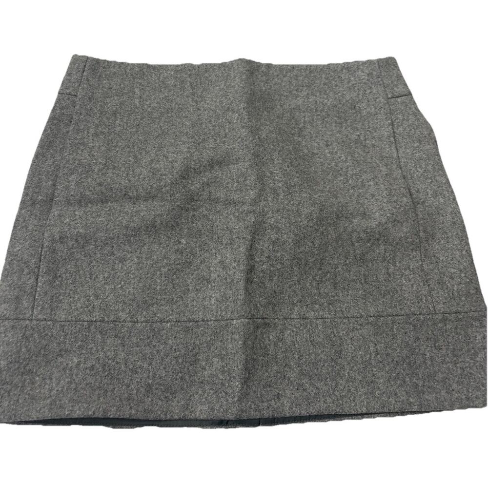 J. Crew gray skirt Womens Size 2 80% Wool LINED Zipper & Pockets 15-16" Long